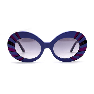 Καλή τιμή AS102 Γυναικεία γυαλιά ηλίου με στρογγυλό πλαίσιο οξικού οξέος 100% προστασία από την ακτινοβολία σε απευθείας σύνδεση